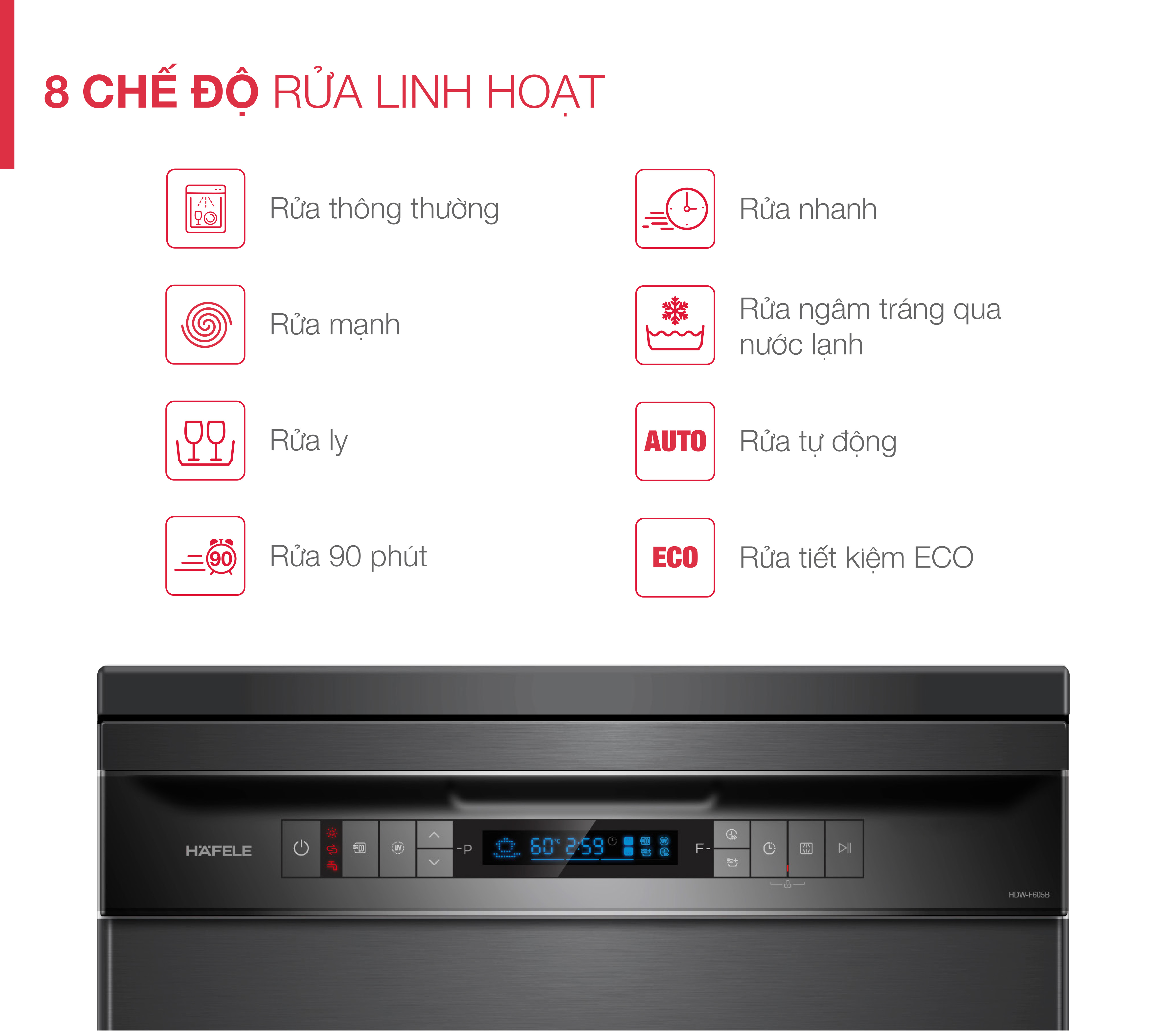 Máy rửa chén Hafele HDW-F605B 535.29.660