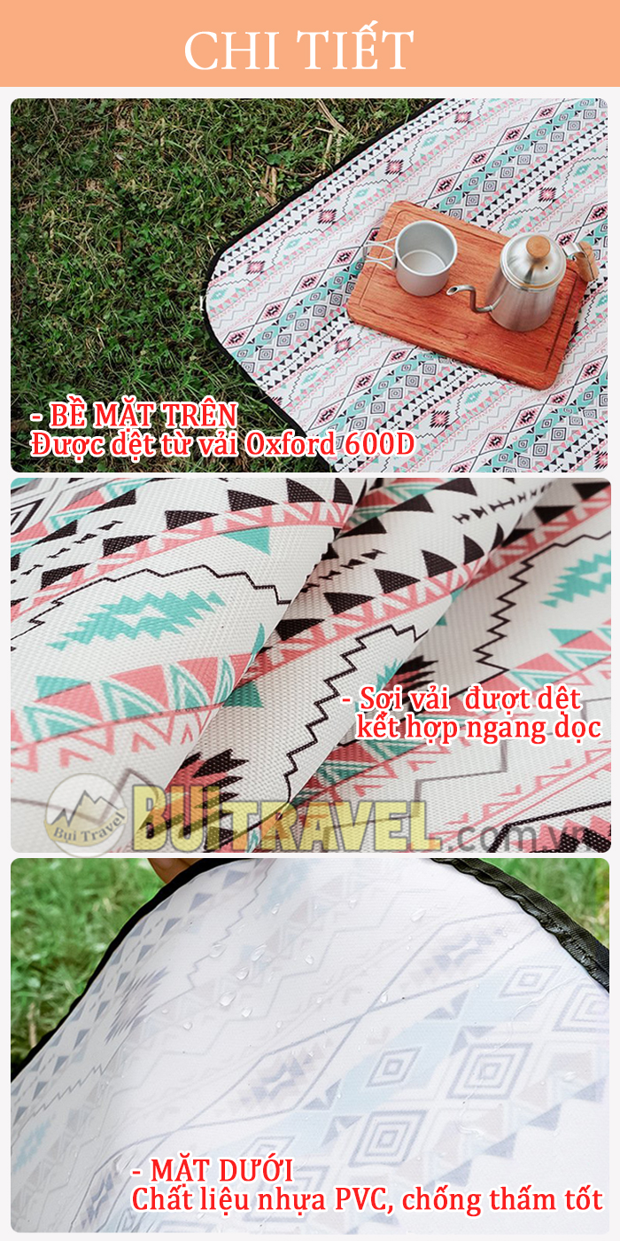 Thảm Trải Chống Thấm Dã Ngoại Picnic 2mx2m 2mx3m