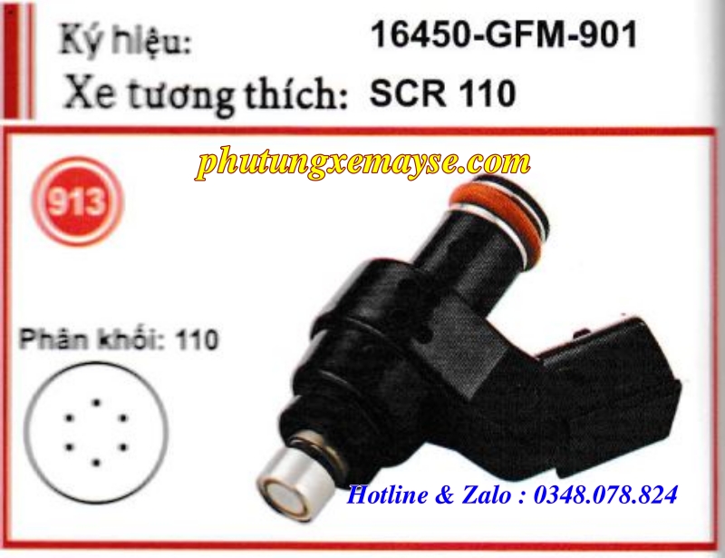 Kim phun xăng xe SCR 110 (6 lỗ)