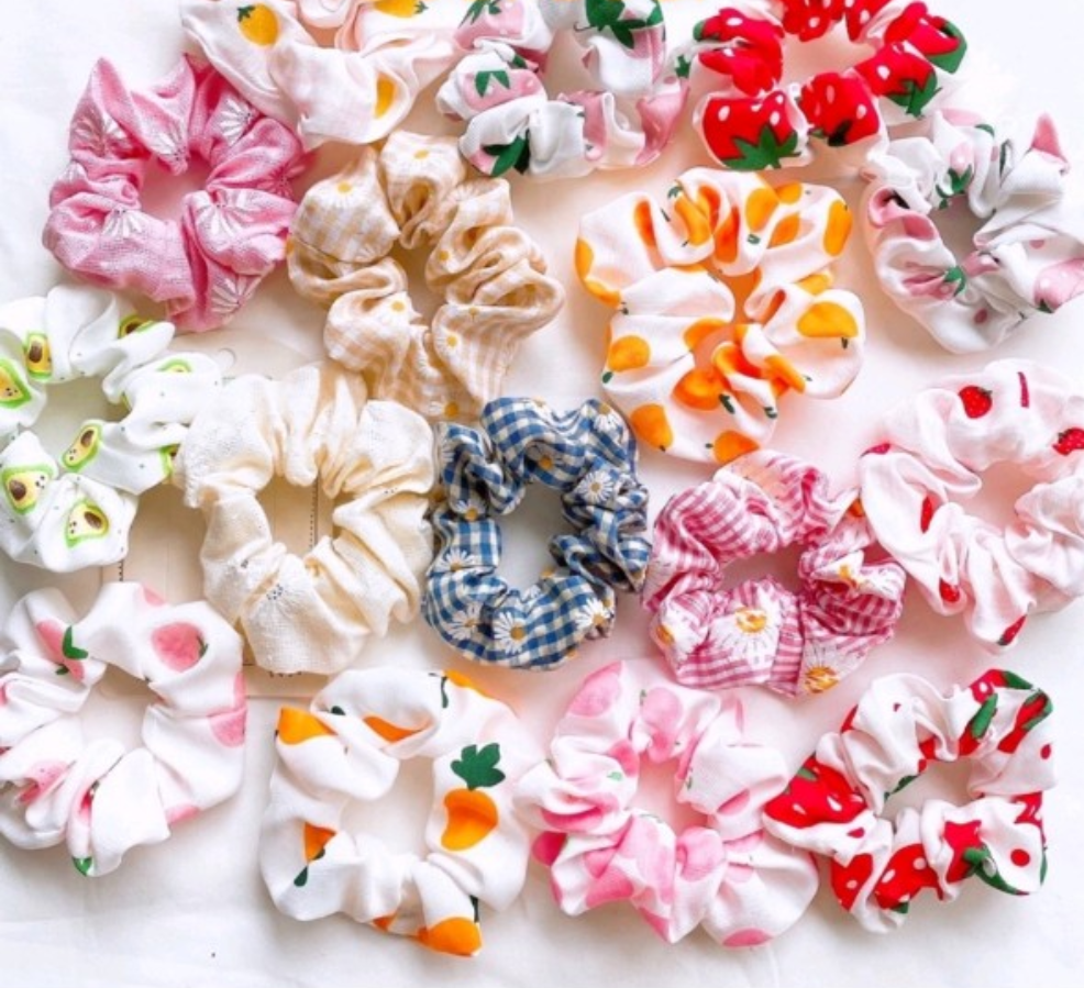 Dây buộc tóc, Cột tóc Scrunchies Nhiều Màu Nhiều Mẫu