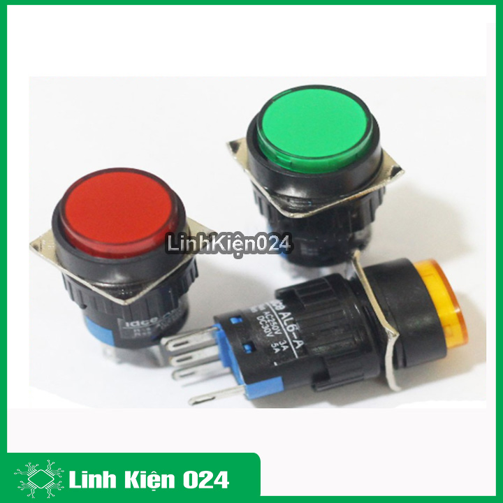 Nút nhấn đề 15mm 24vdc AL6- A nhấn giữ có đèn