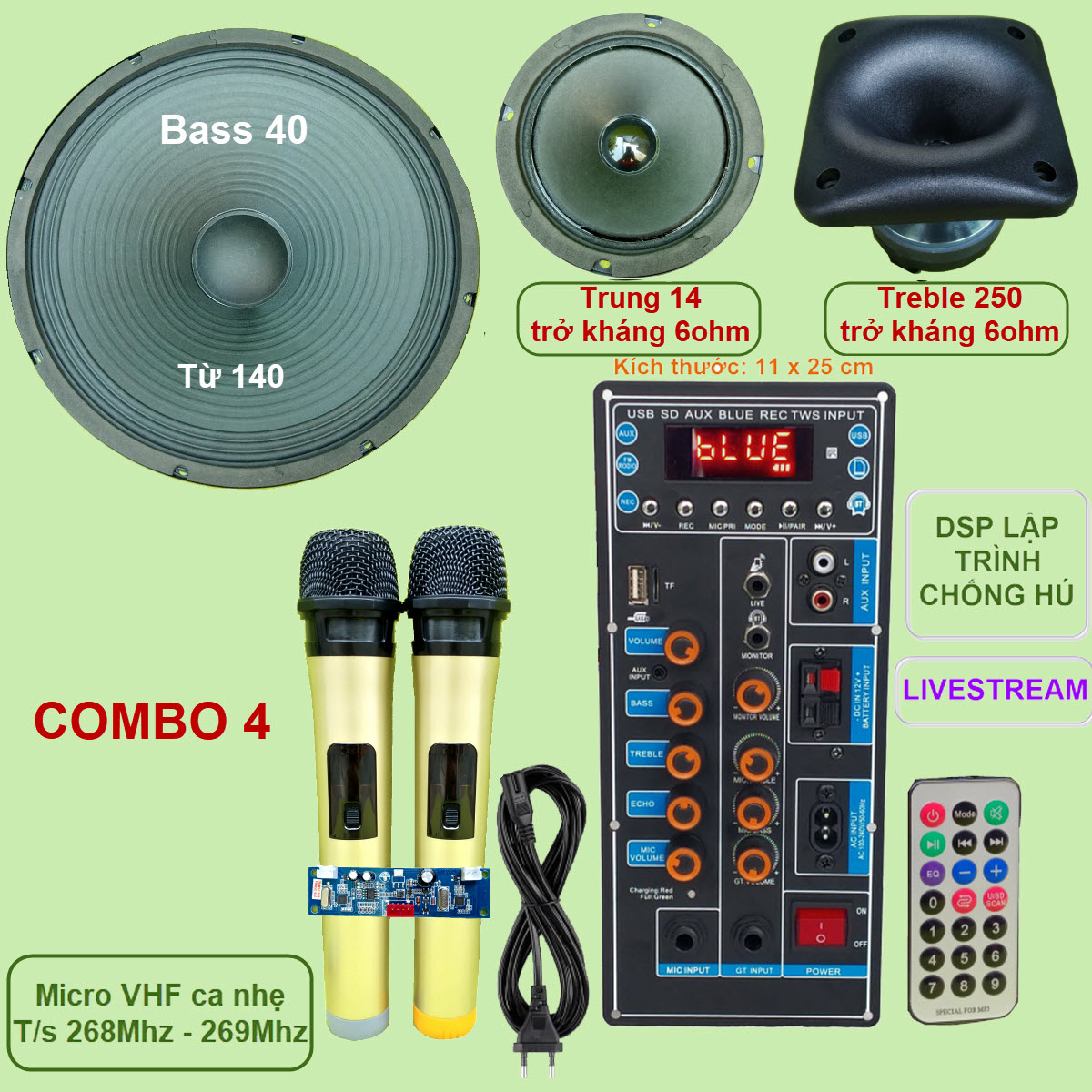 Loa kéo 4 tấc đơn TPA3116D2 150W Livestream DSP Chống hú phiên bản 2023