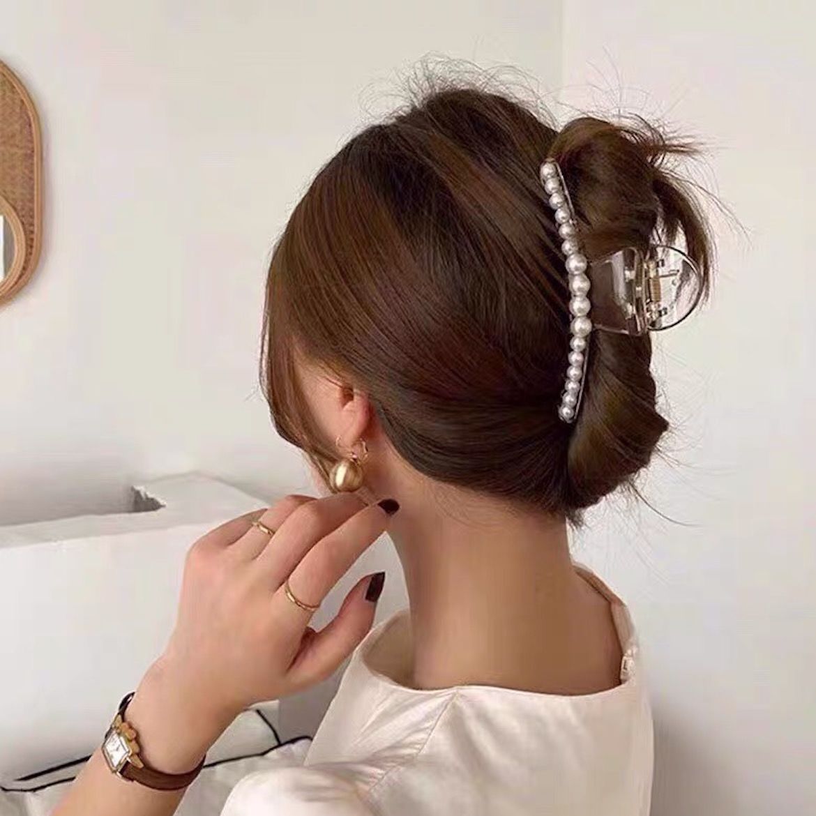 Cặp tóc càng cua đính ngọc trai - PKT198