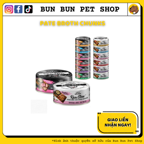 80gr Pate thịt cắt khúc Absolute Holistic Broth Chunks cho chó mèo