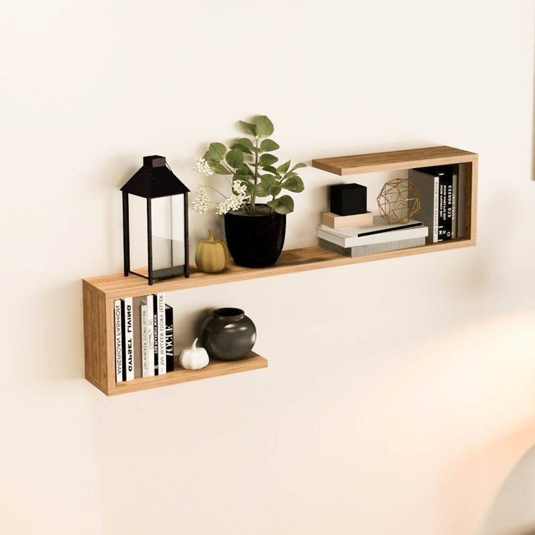 Kệ trang trí gỗ thiết kế mới lạ SMLIFE Webulas