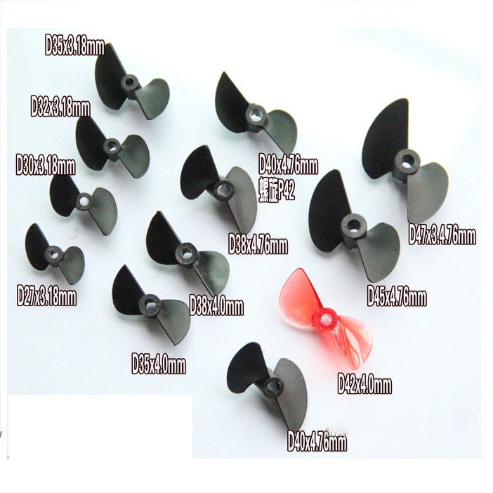 Chân vịt lẻ 2 cánh nhiều kích cỡ chất liệu nhựa để chế tạo tàu