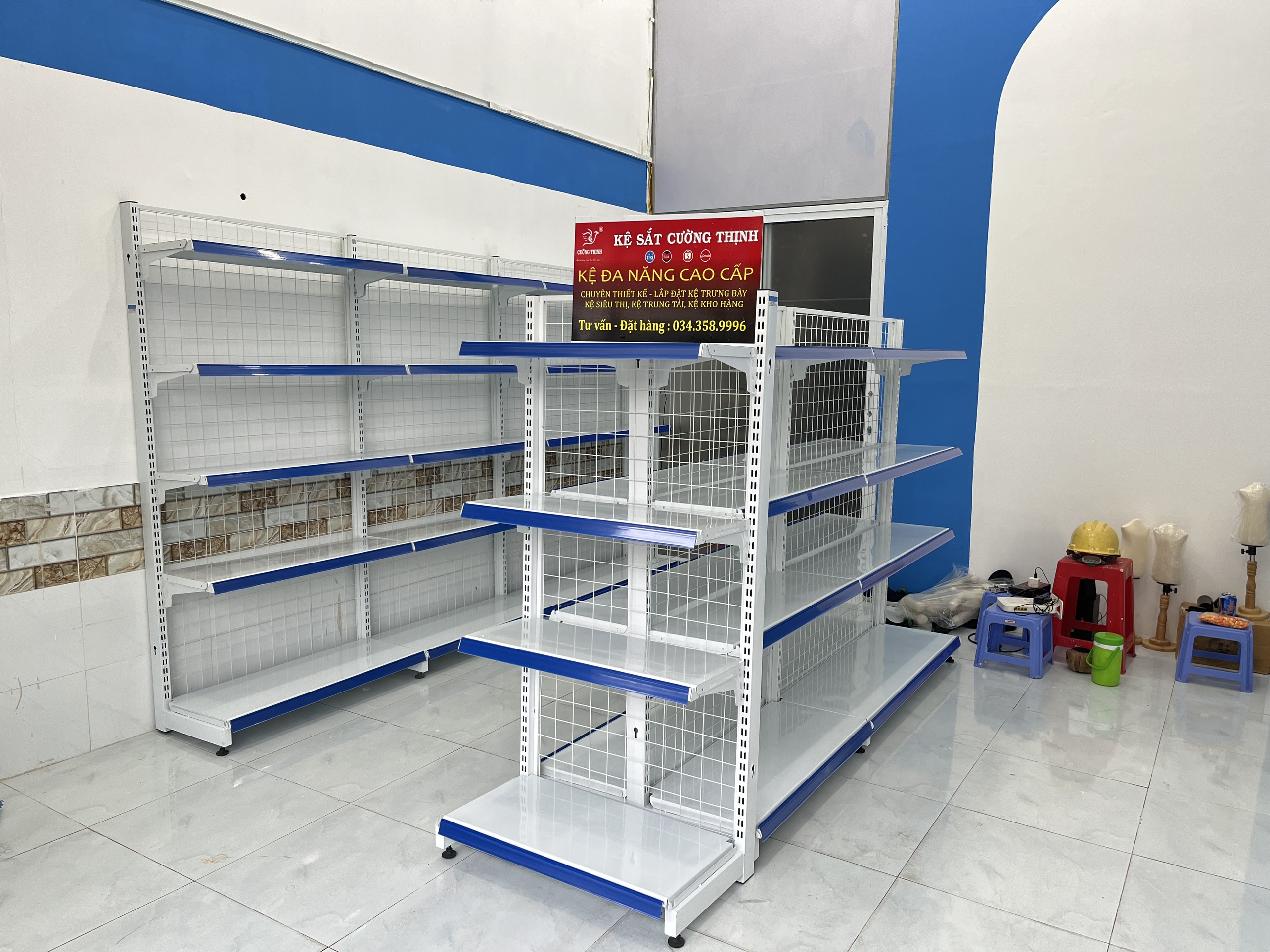 Kệ siêu thị đơn 4 tầng ( cao 1m5 x dài 1m2 x rộng 35cm) kệ siêu thị đa năng