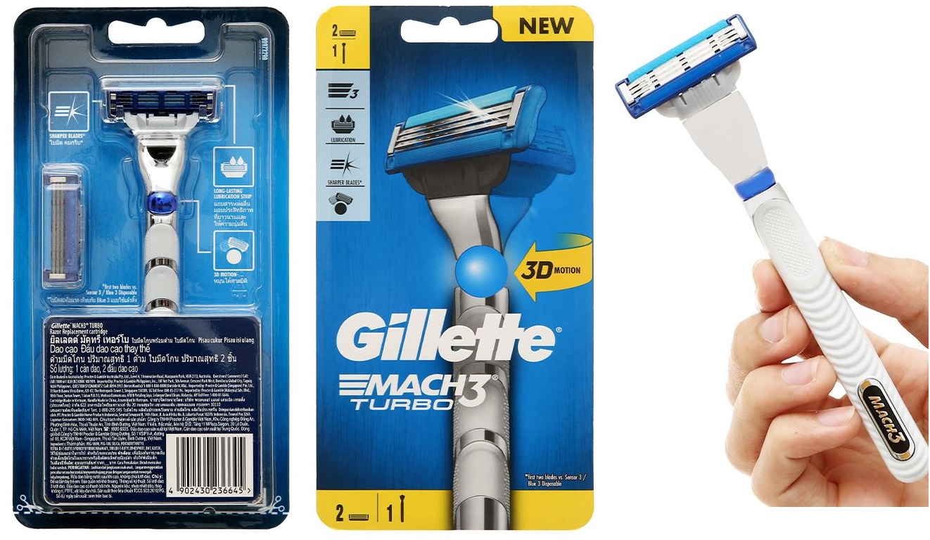 Bộ dao và lưỡi dao dạo Gillette Mach 3+ (khách tùy chọn lưỡi và cán)
