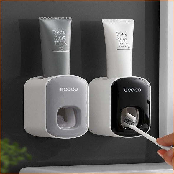 Bộ lấy kem đánh răng tự động Ecoco mini dán tường - dụng cụ nhả kem đánh răng