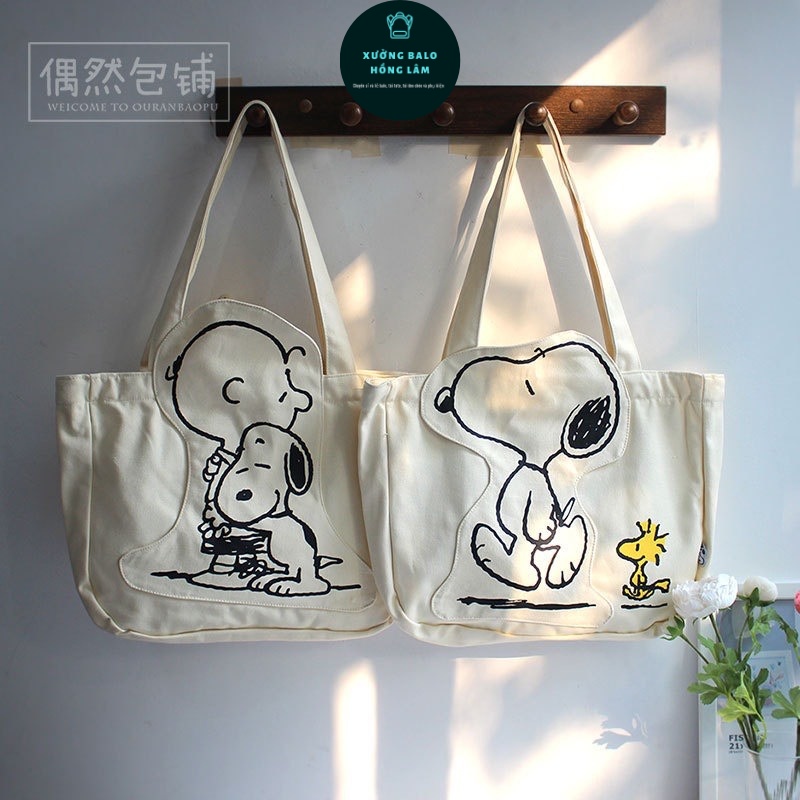 túi vải tote snoopy đeo vai
