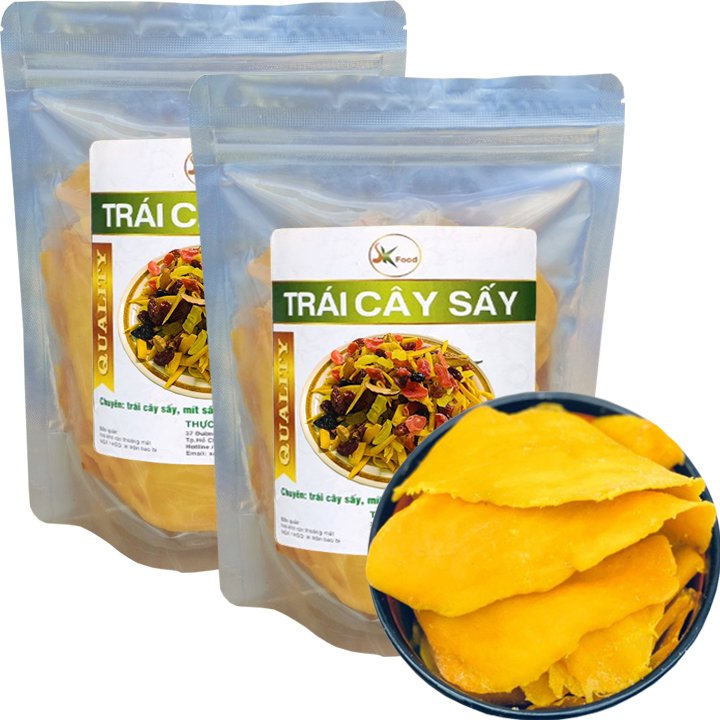 Xoài sấy dẻo vị chua ngọt thơm ngon hiệu sk food 2 bịch tổng 300g