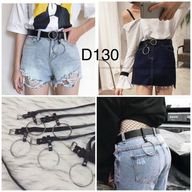 Dây thắt lưng khuy tròn kiểu dáng thời trang hàng cao cấp