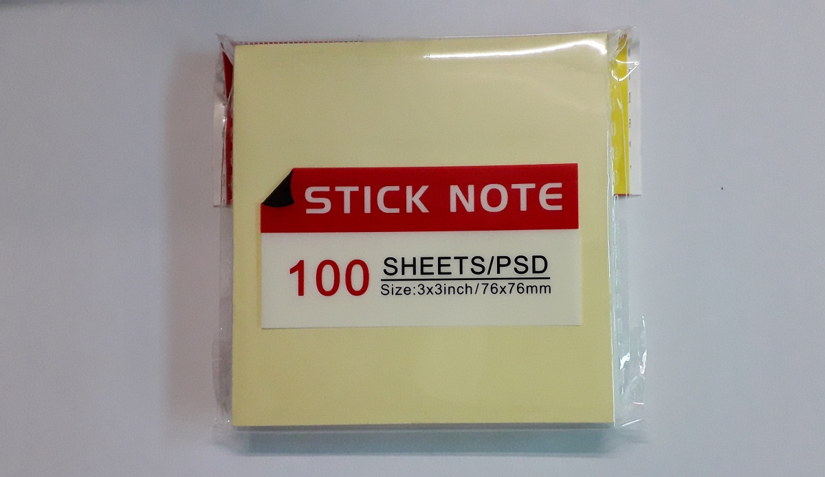 Bộ 5 Xấp Giấy Note có keo  3x 3'' ( vàng ) ( 76 mm x 76mm)