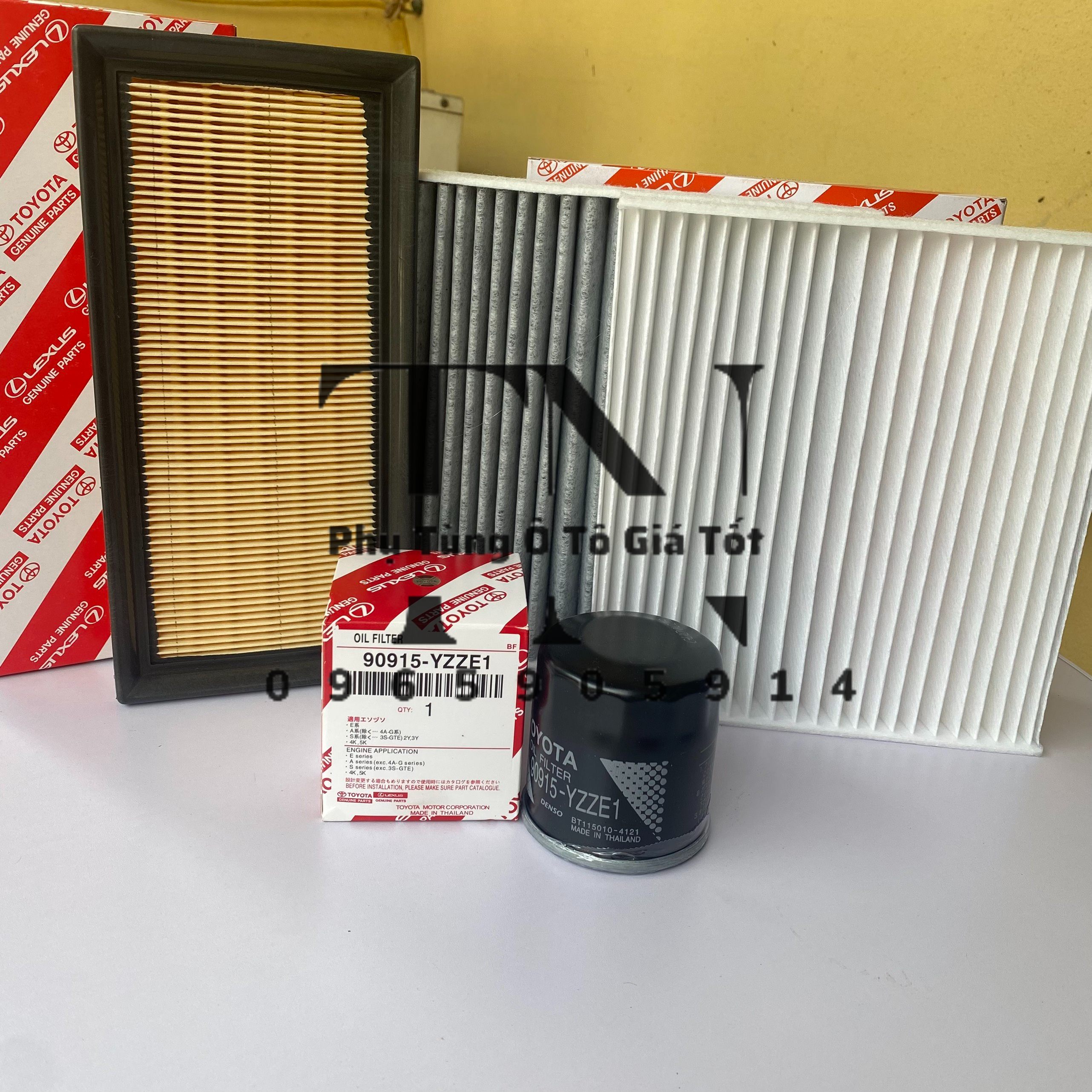 Combo 3 lọc vios: động cơ - điều hòa - nhớt