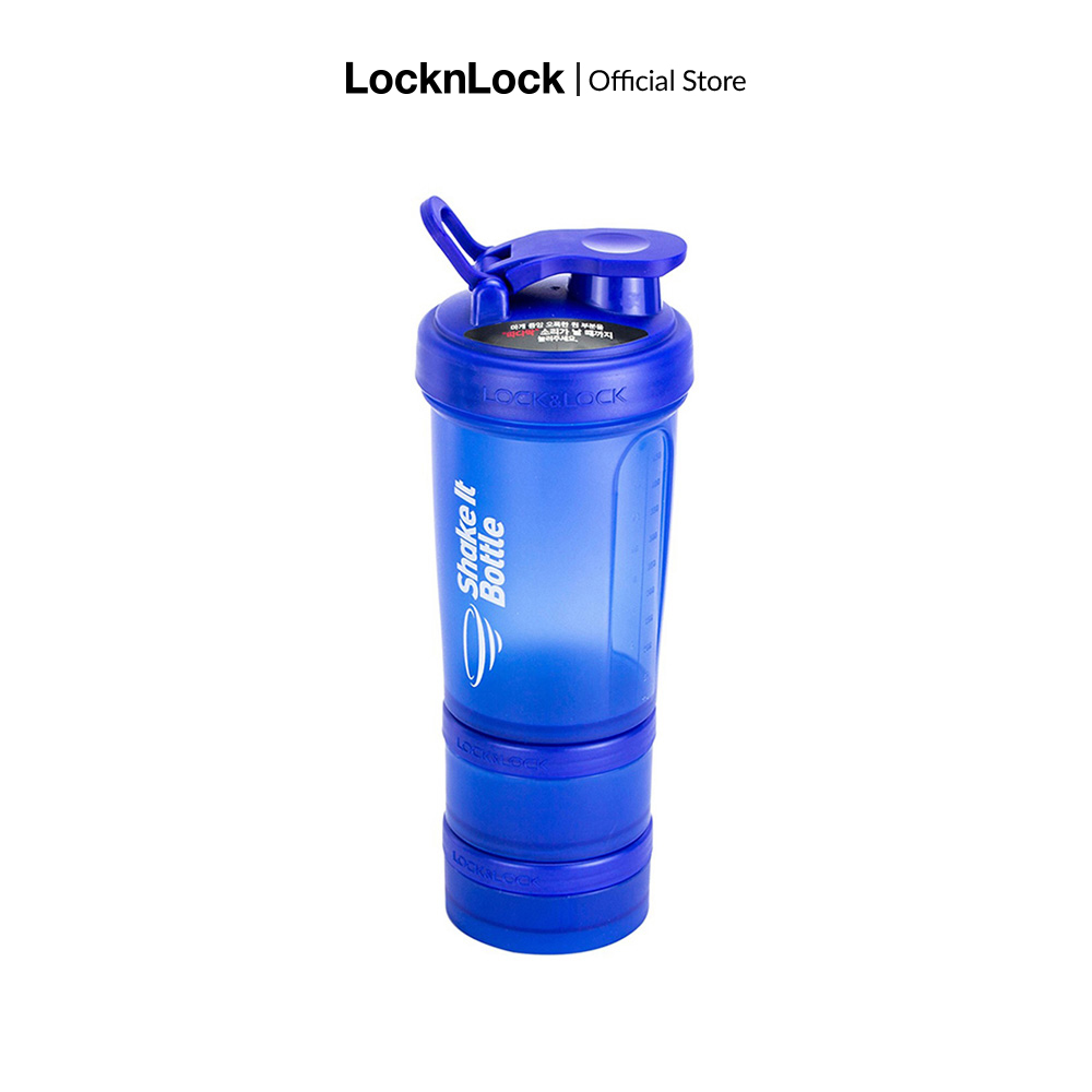 Bình Lắc SHAKE IT Lock&Lock HAP945 bằng nhựa nắp bật phù hợp cho mang theo khi tập gym tập thể dục - 600ml