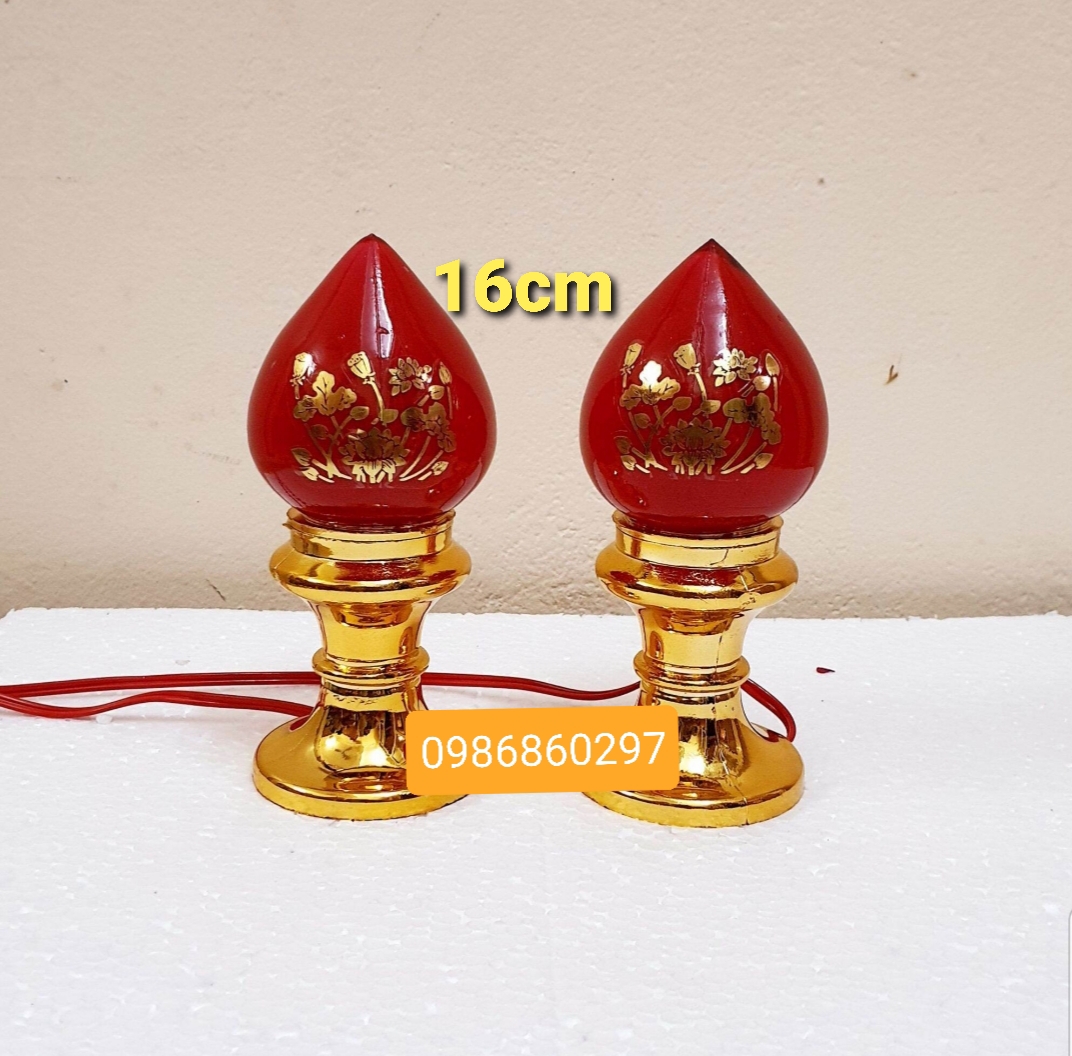 [TẶNG BÓNG LED] CẶP ĐÈN THỜ TRÁI ĐÀO ĐỦ SIZE