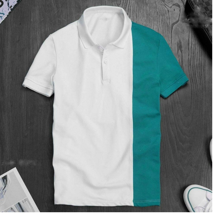 ÁO THUN NAM CÓ CỔ PHỐI 2 MÀU CỰC HOT-( PONIVALAZA SHOP)