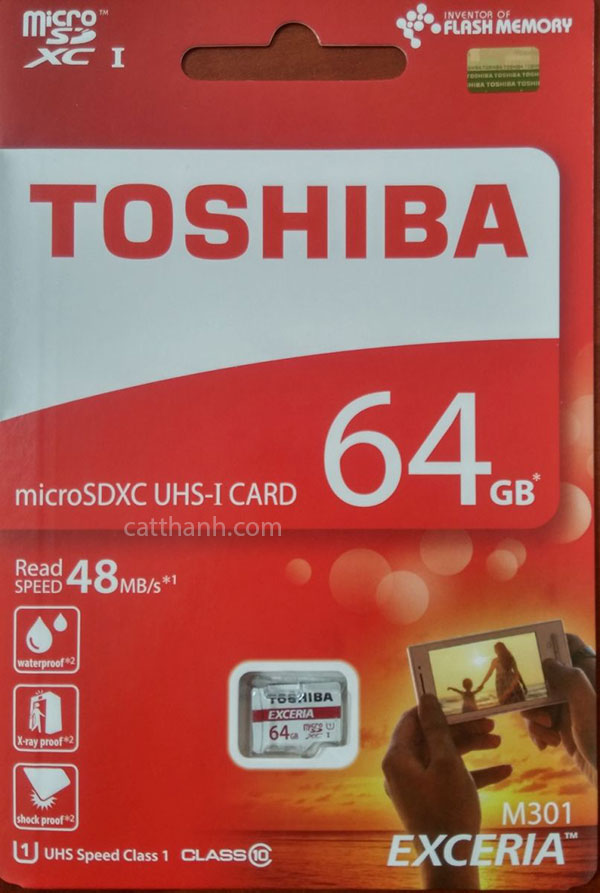 [HCM]Thẻ nhớ Micro SD 64G TOSHIBA ĐỎ  CLASS 10  BOX