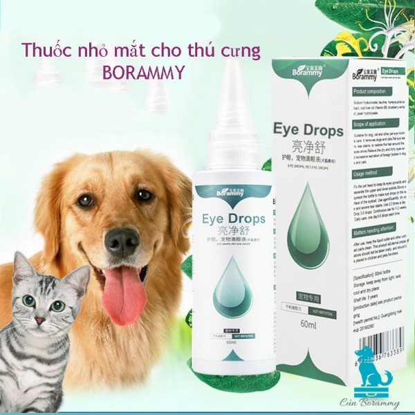 dung dịch nhỏ mắt Borammy cho chó mèo điều trị viêm mắt
