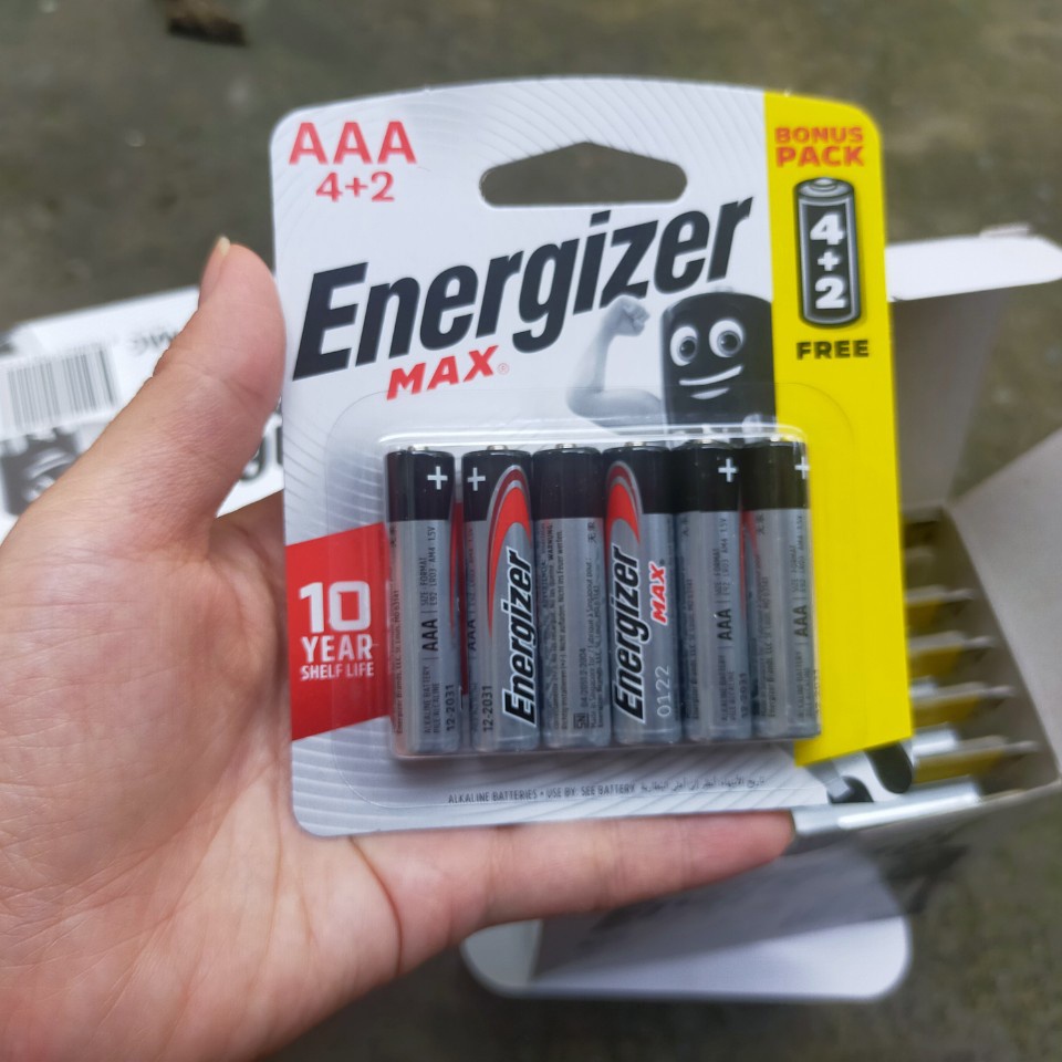 [NHẬP KHẨU CHÍNH HÃNG] Pin 3A 1.5V Siêu bền bỉ Energizer Max AAA E92 BP4+2 (MUA 4 TẶNG 2)