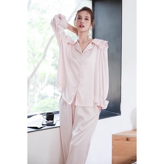 Bộ ngủ lụa dài tay cao cấp Eleni ( DT03) ⚡️FREE SHIP⚡️