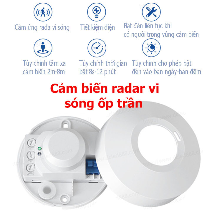 Công tắc cảm biến chuyển động radar vi sóng-công tắc cảm ứng radar vi sóng 5.8Ghz