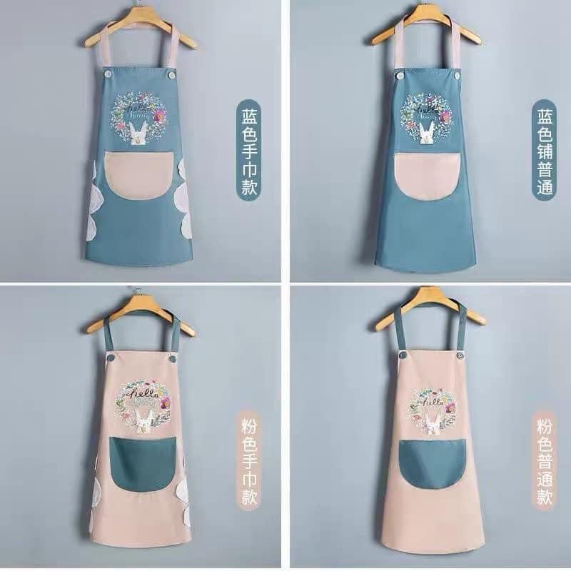 Tạp dề chống nước chống dầu in hình thỏ