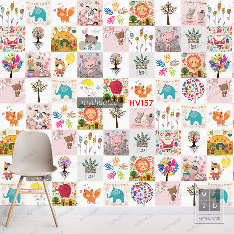 Decal gạch bông trang trí dán bếp dán tường dán phòng - HV157