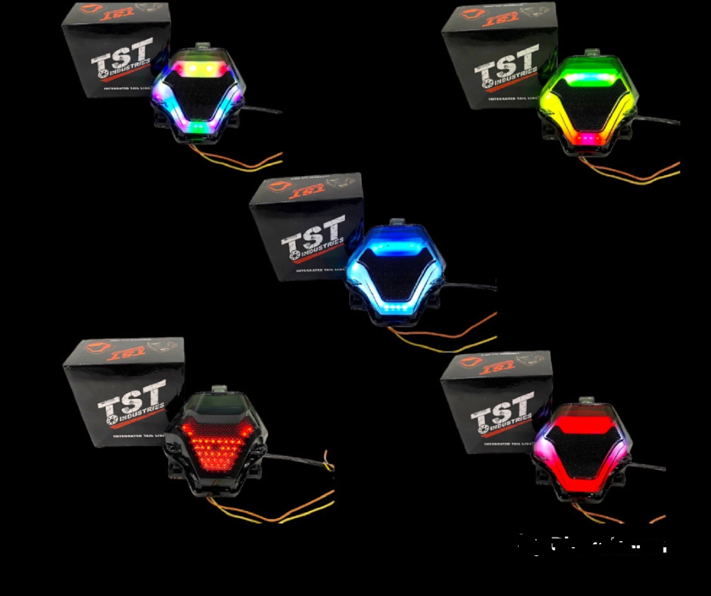 Đèn hậu nháy tst cho ex150/155 - led 7 màu 7 chế độ nháy khác nha
