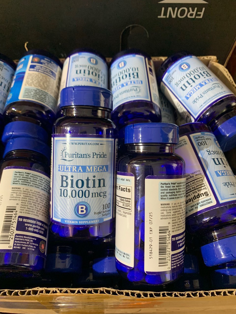 Viên Uống Hỗ Trợ Mọc Tóc Puritan's Pride Biotin 10000mcg