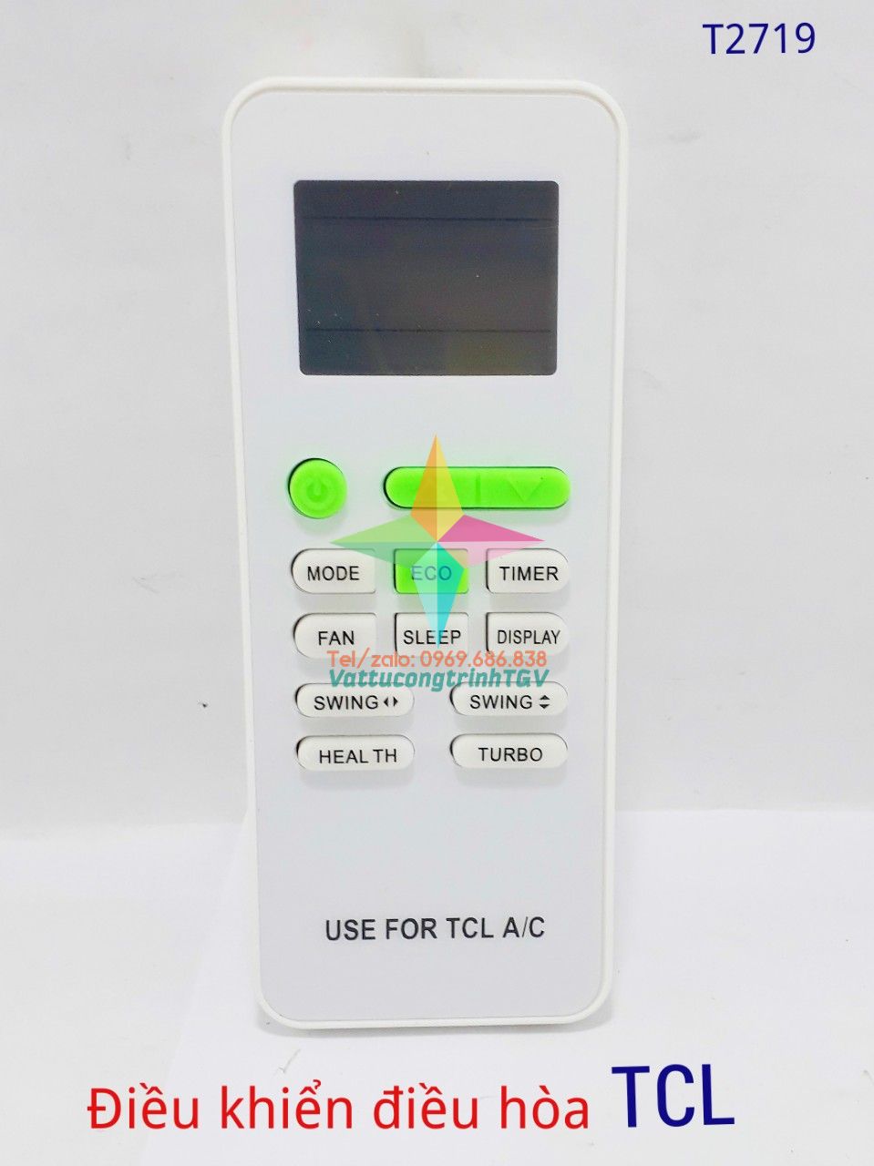 Điều khiển điều hòa TCL ECO phím xanh