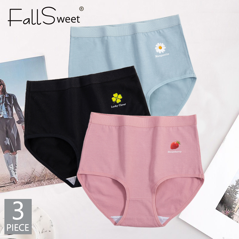 FallSweet 3 pcs/ pack ! Plus Size Panties Cotton Women's