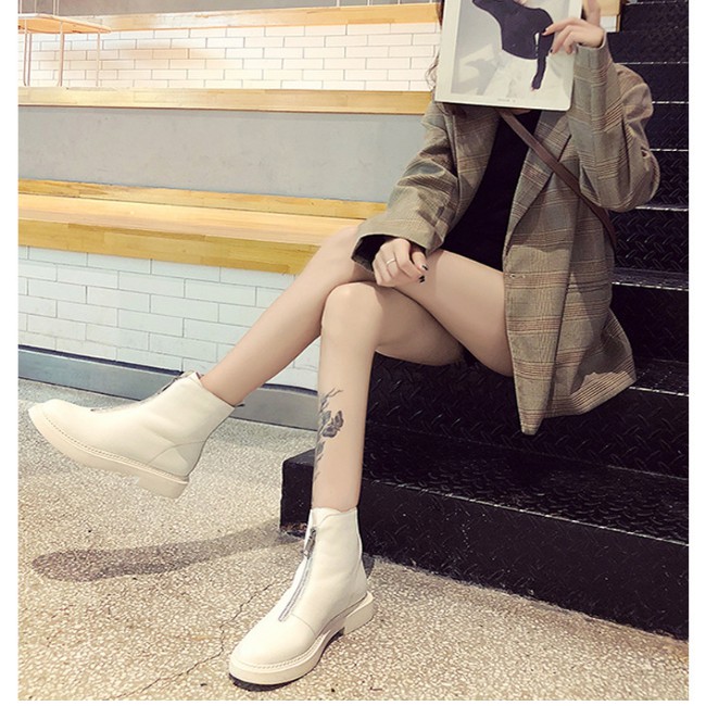 [SKM] Giày boot dây kéo phía trước nữ 20414