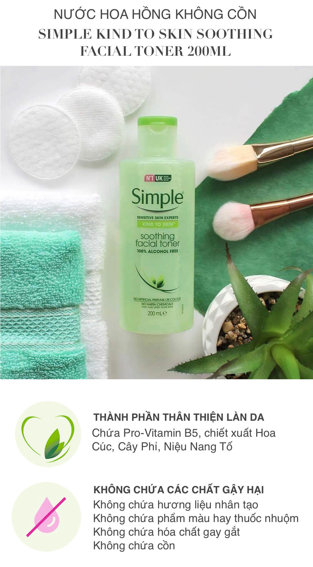 Nước Hoa Hồng Simple 200ml