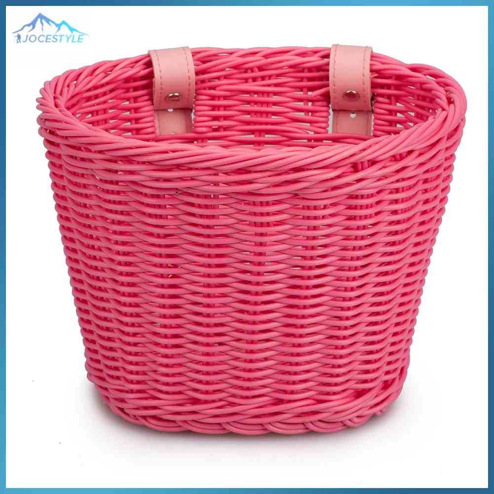 Rattan Bicycle Front Basket Handwoven Kid Adult Bike Handlebar Carrier Bag
