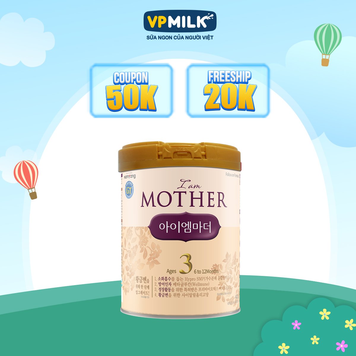 [DATE 07/2024] Sữa Bột I Am Mother 3 800G Nhập Khẩu Cho Trẻ Từ 6-12 Tháng