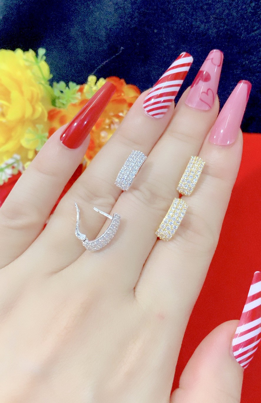 Bông tai nữ khoen mạ 18k siêu xinh