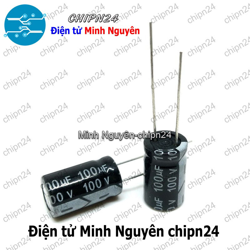 [10 con] (F253) Tụ hóa 100uF 100V Đen (10x17mm) - HH000929