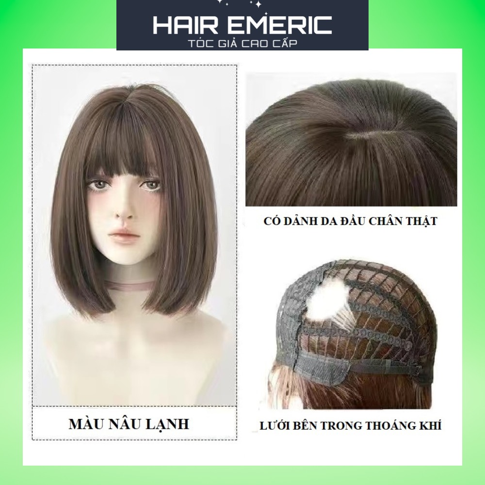 Tóc giả nữ nguyên đầu Vic ngắn Emeric