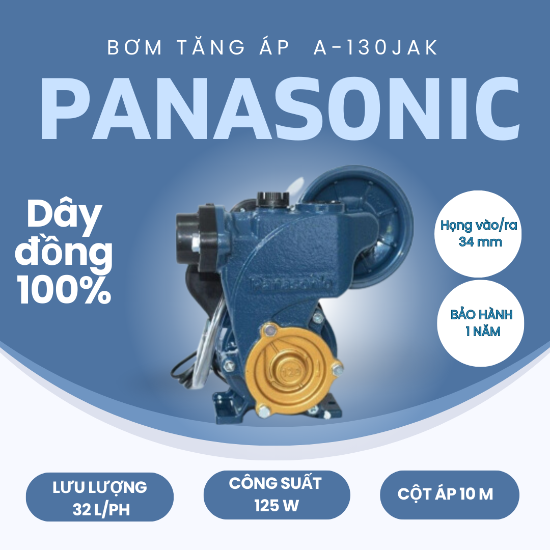 MÁY BƠM TĂNG ÁP PANASONIC 125W - A-130JAK