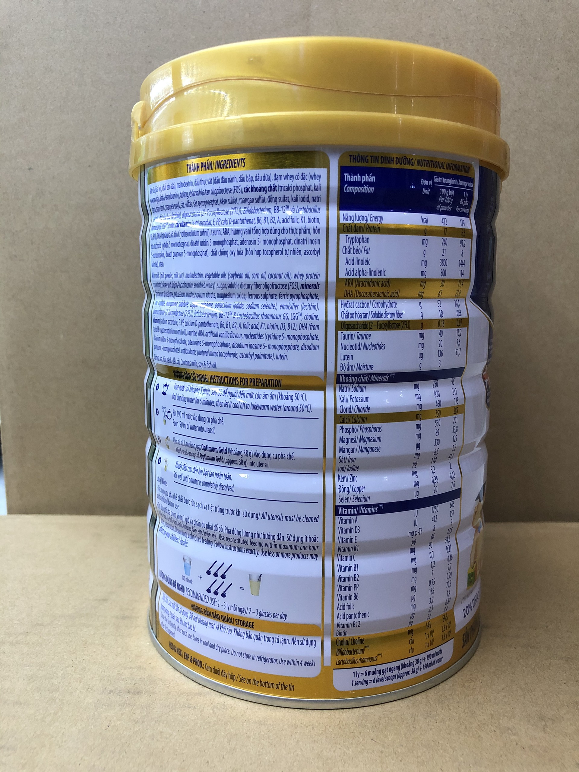 [HCM]SỮA VINAILK OPTIMUM GOLD 3 900G ( Dành cho trẻ từ 1- 2 tuổi)