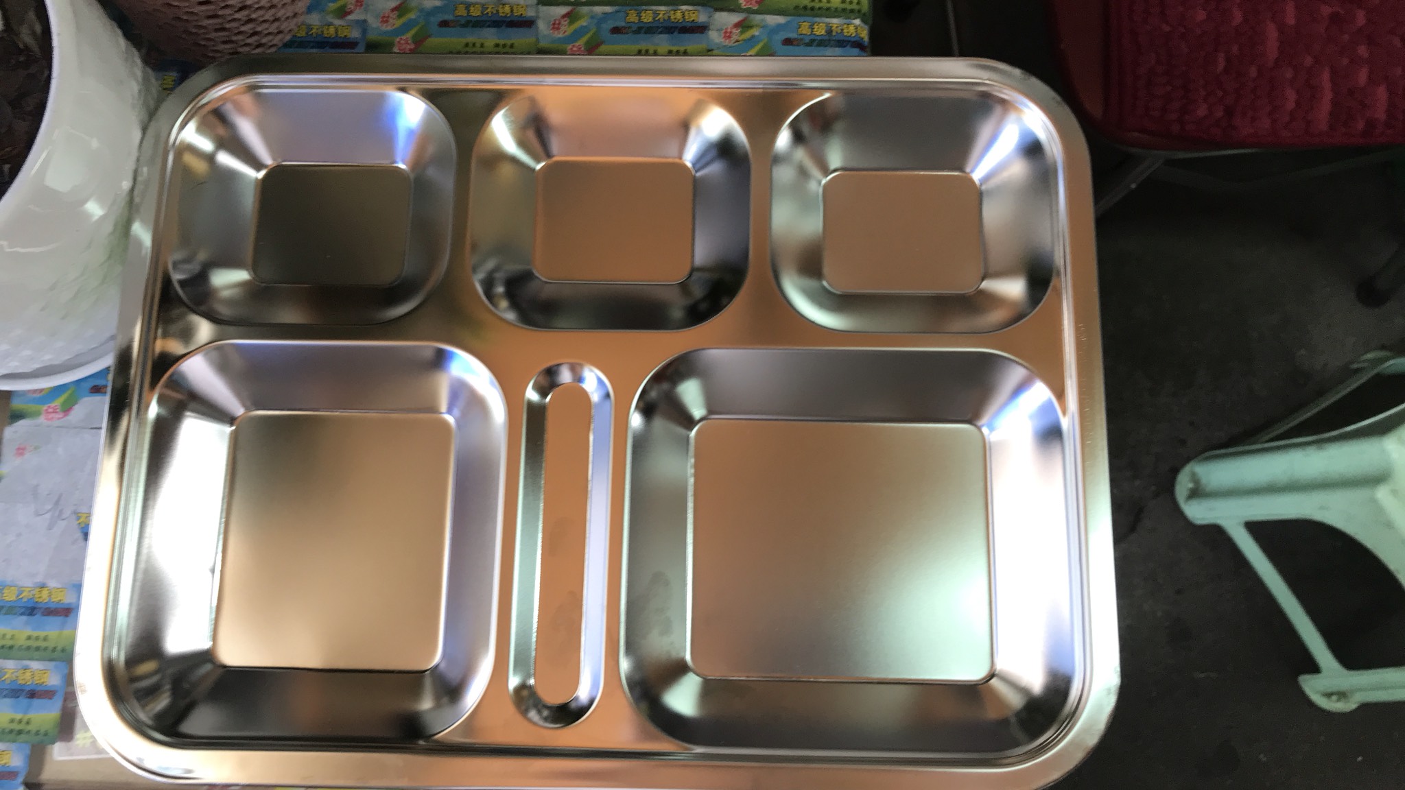 Khay Cơm Inox 5 Ngăn Sâu Cao Cấp - (Khay phần Sài Gòn)