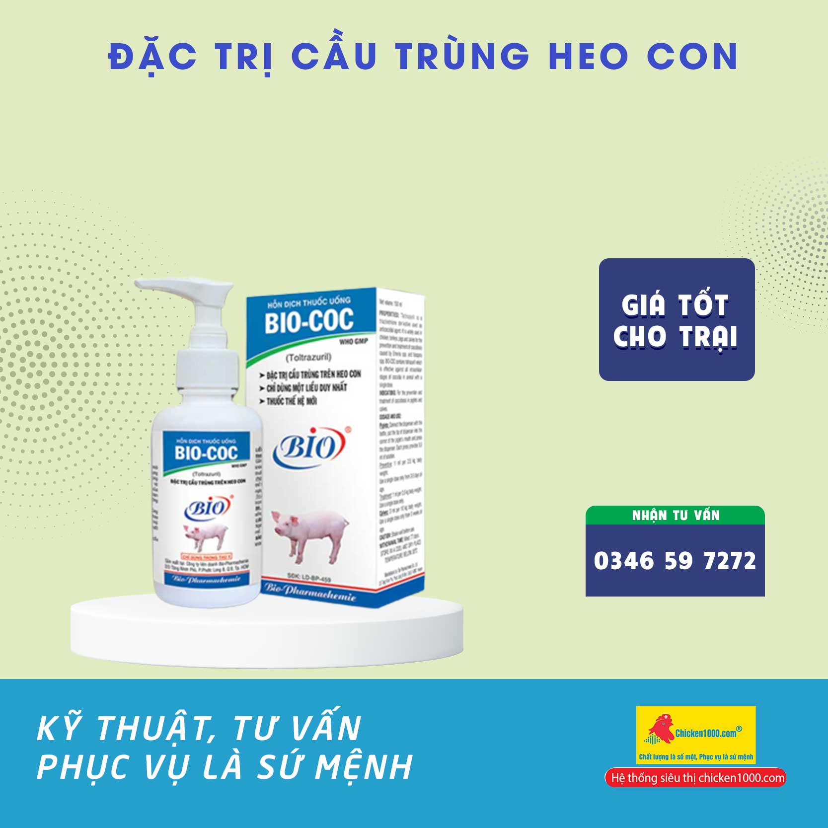 Thuốc Thú Y Bio Coc Đặc Trị Cầu Trùng Heo Con