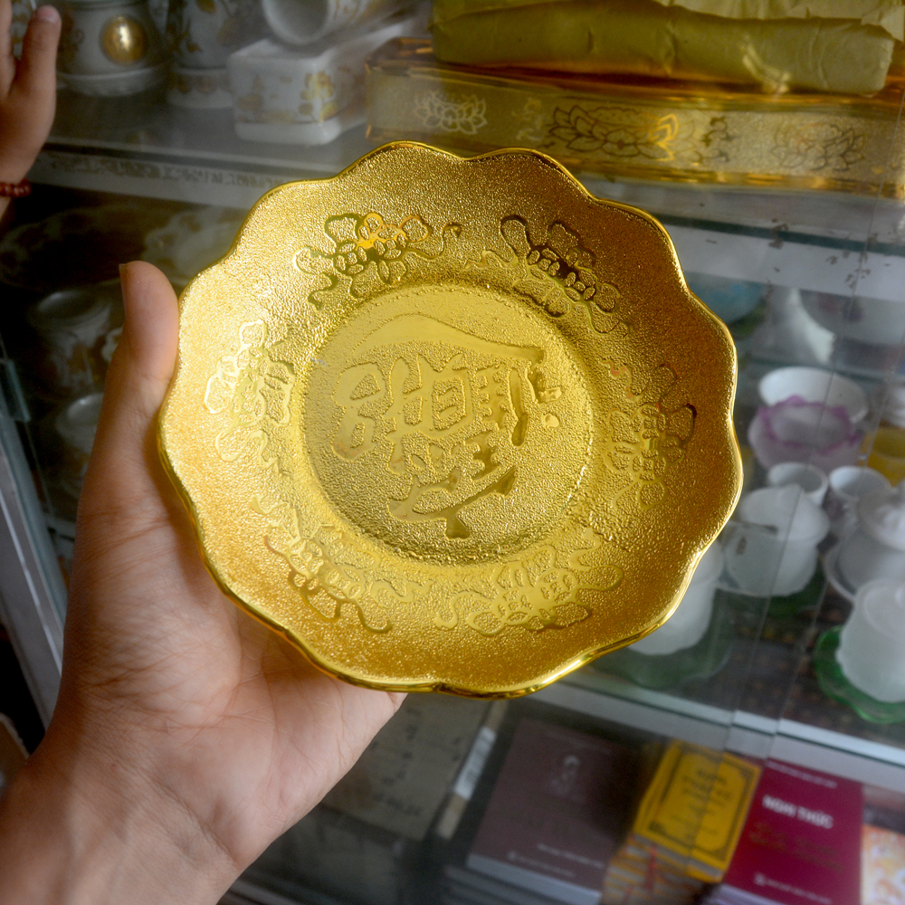 Dĩa trái cây thờ cúng kim sa vàng -Nhiều cỡ