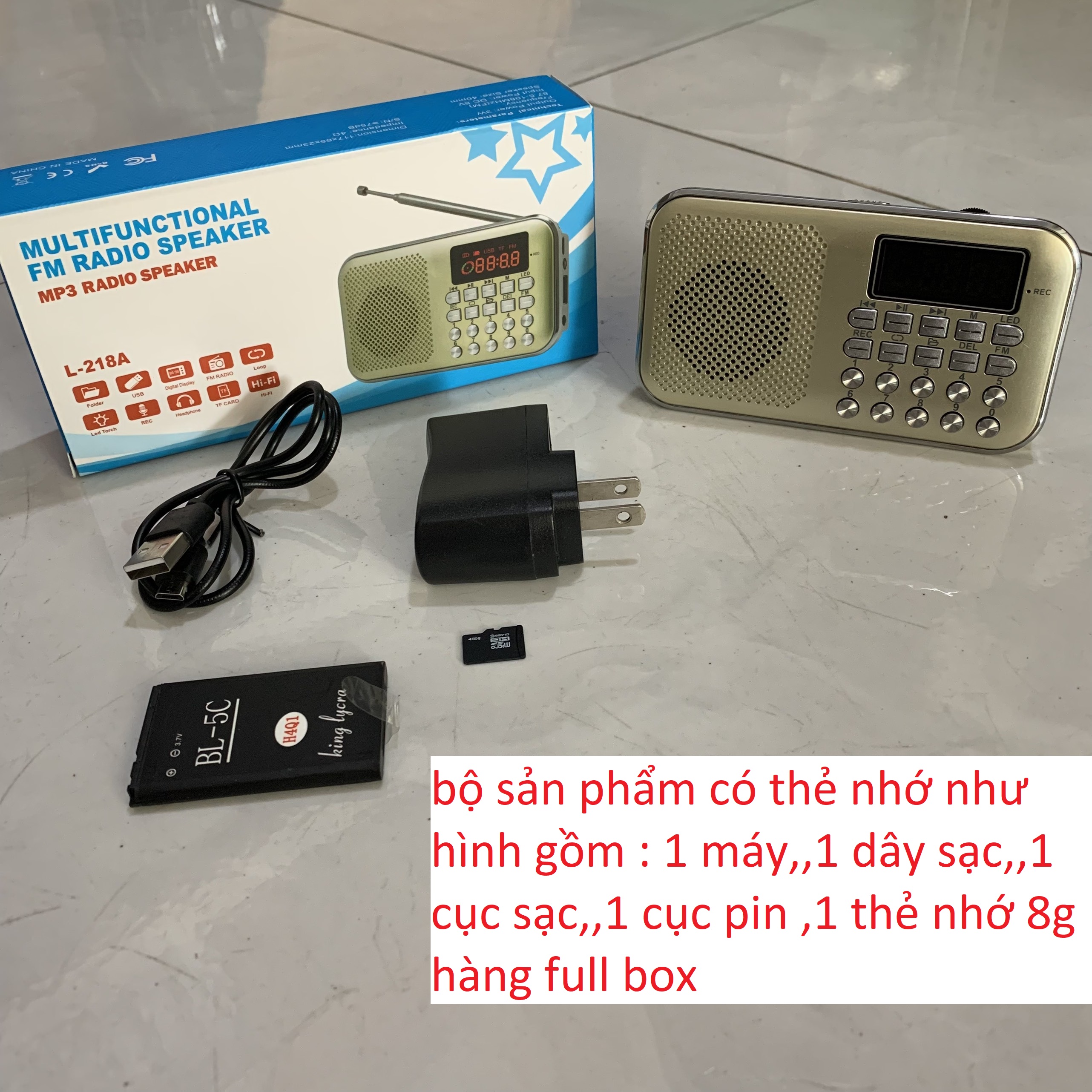 Máy Loa Đài,L-218A ghi âm,Radio đài Fm nghe thẻ nhớ,usb nghe nhạc hay