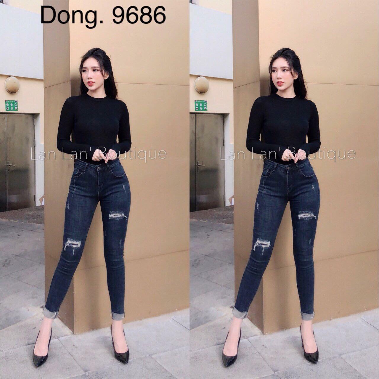 Quần jean dài 9 tấc big size co dãn mạnh 2467 - molijeans