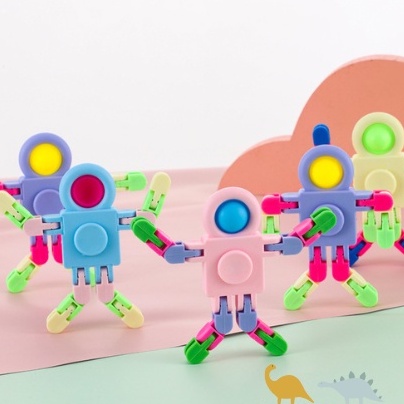 Con Quay Đồ Chơi Spinner đầu pop it - Robot Biến Hình Thông Minh
