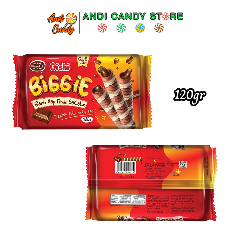 Bánh Quế Biggie Oishi Nhân Dâu Socola