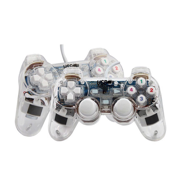 Tay cầm chơi Game Senze EW 702 (trong suốt có LED có rung)