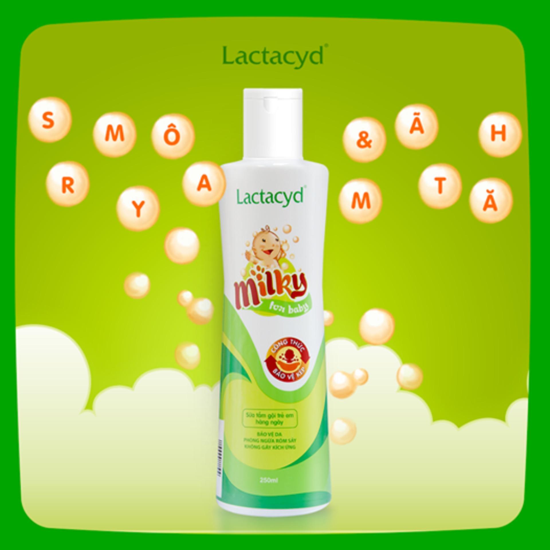 Sữa tắm gội cho bé Lactacyd Milky - 250ml